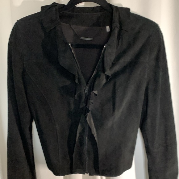 Elie Tahari Suede Cropped Jacket - Picture 1 of 10